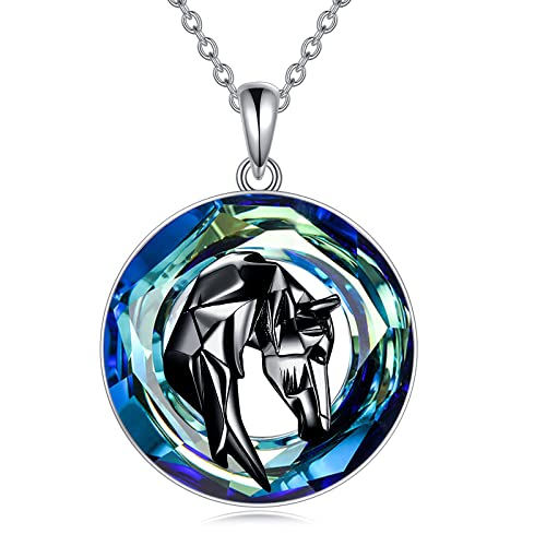 Horse Necklace Sterling Silver Origami Horse Pendant Necklace Mothers Day Gifts for Women Wife Girlfriend
