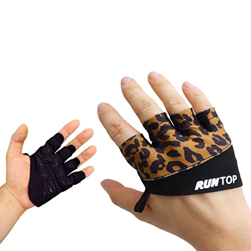 Workout Gloves Weight Lifting Grips with Silicon Padding by RUNTOP - Exercise Gloves Perfect for Women Men Cross Fitness Training WODS Weightlifting Bodybuilding Powerlifting Gym Fitness