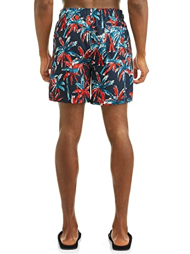 Mens Red White Blue Palm Trees Paradise Swim Swimming Trunks Shorts2