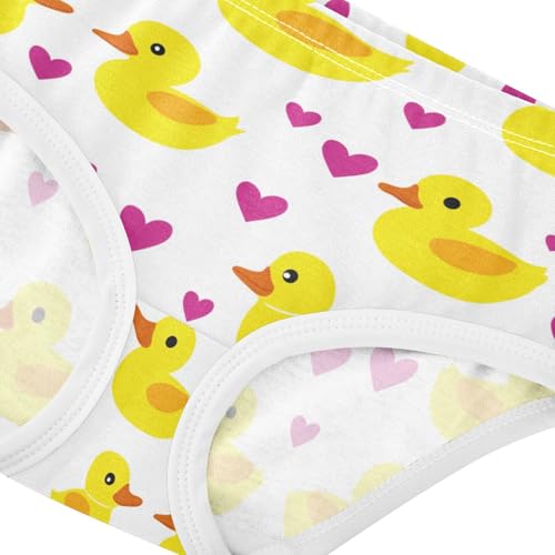 Wusikd Yellow Ducks Girls' Underwear Cotton Heart Polka Dots Girls Briefs Soft Toddler Underwear 2T4