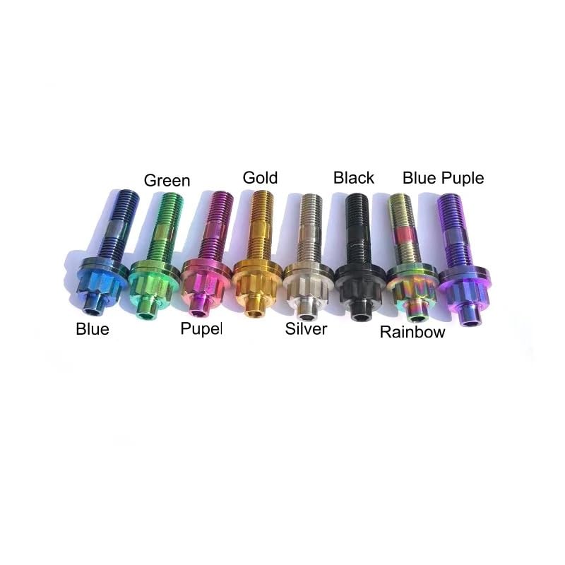 Zkensh-Bolts Gr5 TI6Al4Vi M10x1.25x55mm Titanium Alloy Automotive Exhaust Manifold Stud Bolts Nuts Washers Kit Set, 6PCS, Widely Used(Black,M8x40)