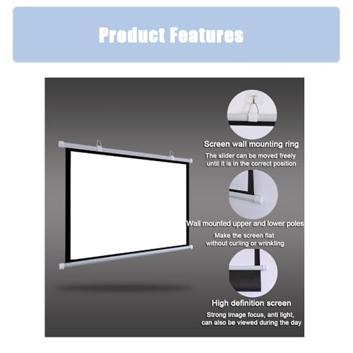 Pantalla para proyector manual 72 pulgadas 16:9 miniatura 5