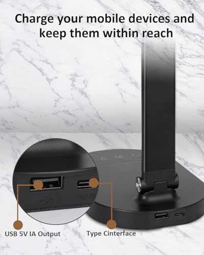 Hukunos HK-02 Led Desk Lamps For Home Office, 14W Double Swing Arm Desk Lamp With Usb Charging Port, Eye-Caring Architect Task Lamp, Desktop Lamp With Night Light Table Light thumb #4