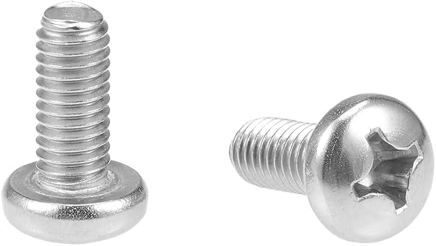 uxcell M6x14mm Machine Screws Pan Phillips Cross Head Screw 304 Stainless Steel Fasteners Bolts 10Pcs