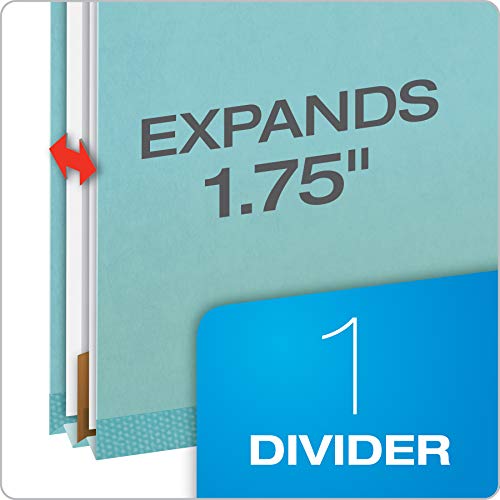 Pendaflex-Recycled-Classification-File-Folders-1-Divider-2-Embedded-Fasteners-25-Tab-Cut-Legal-Size-Light-Blue-Box-of-10-28777R