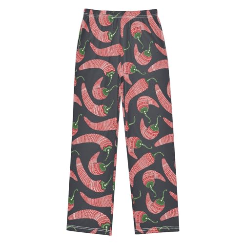 ZZXXB Retro Chilli Boys Long Pants Soft Trousers Elastic