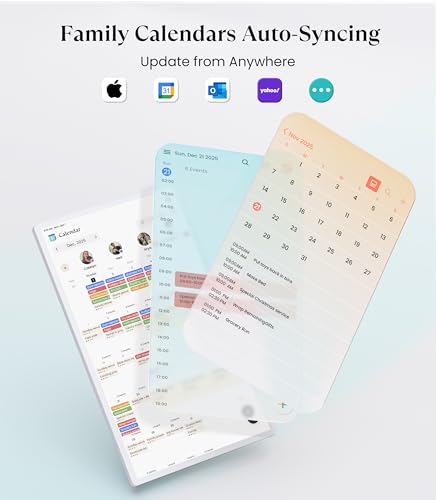 Image of Cozyla Digital Calendar+ 2: 32 inch Wall Planner Touch Screen Chore Chart Customize Dashboard Smart Electronic Calendar for Family Schedules Meal Planner Support Any Google Play App Wall Mount White