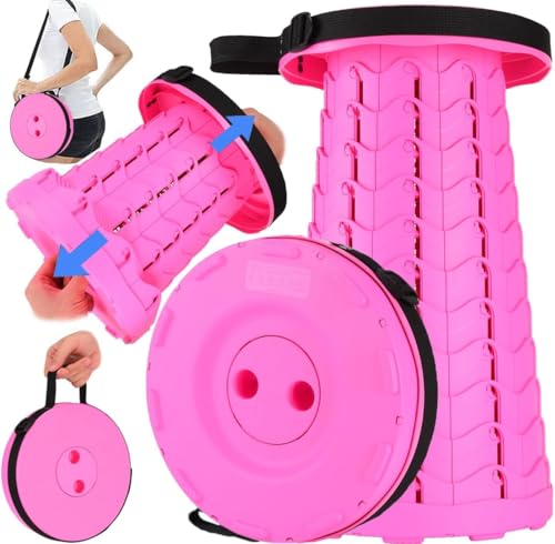 Image of Fishboy Upgraded Collapsible Stool, 400lbs Max Weight, Lightweight But Sturdy, Portable Retractable Folding Telescoping Foldable Camping Stool for Adults Outdoor Fishing Hiking BBQ