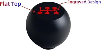 JGR Billet Aluminum Manual Shift Knob 5 Speed Pattern W/Flat Top M12x1.25 M10x1.5 M10x1.25 M8x1.25 Thread Size