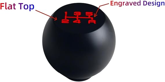 JGR Billet Aluminum Manual Shift Knob 5 Speed Pattern W/Flat Top M12x1.25 M10x1.5 M10x1.25 M8x1.25 Thread Size