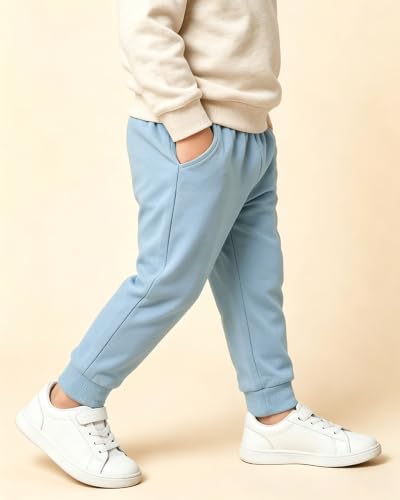 Image of GFQLONG Toddler Boys 2 Pack Cotton Active Jogger Sweatpants,Kids Casual Athletic Solid Pocket Pull On Pants
