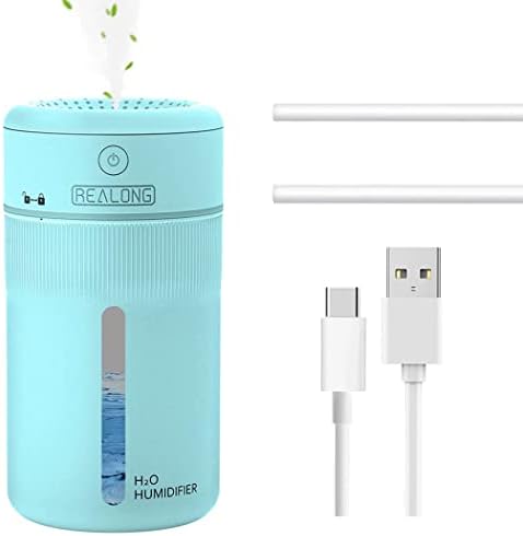 Small Humidifiers for Bedroom,Mini Humidifier,Travel Humidifier,Car Humidifier,Plant Humidifier Indoor,Baby Humidifier,Portable Humidifiers,USB Desk Humidifier Cool Mist 400ml Night Light(Blue)