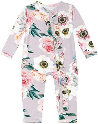 Posh Peanut - Baby Girl - Footless Pajamas Baby Girl - Bamboo Baby Pajamas - Baby Pajamas- Bamboo Sleepers For Baby Girl - Baby Pajamas - Baby Footless Pajamas - Newborn & Toddlers - Baby Romper, Girl (French Gray, Newborn)