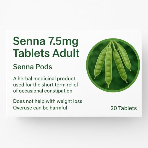 4X Senna 7.5mg 20 Tablets - Constipation Relief Natural Laxatives Laxative (Four Packs)