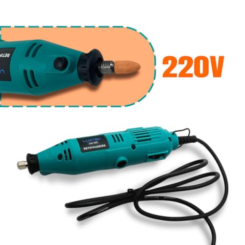 Mini Retífica Profissional 220V com Maleta e 128 Acessórios Mini Retífica Portátil para Madeira, Met