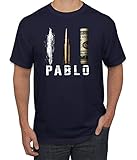 Wild Bobby Pablo Escobar Cocaine Narcos Pop Culture Men's Graphic T-Shirt, Navy, X-Large