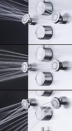 Rain Waterfall de acero inoxidable con jets de masaje y ducha manual estilo lluvia cromada para baño miniatura 6