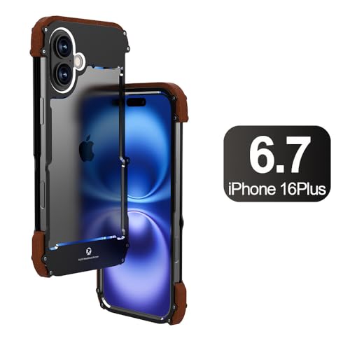 Coque iPhone 16 Pro Max en métal et silicone noir, l'élégance rigide