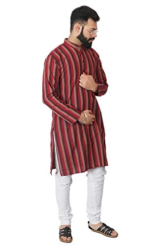 Image of Men's Cotton Long Kurta (Broad Lining)
