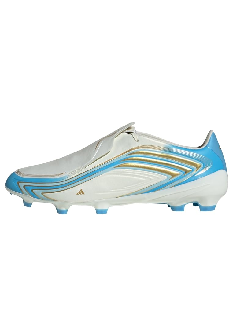 adidas Unisex F50 Messi League Firm Ground Football Boots Shoes, Ivory/semi Blue Burst/Icey Blue, 10 UK
