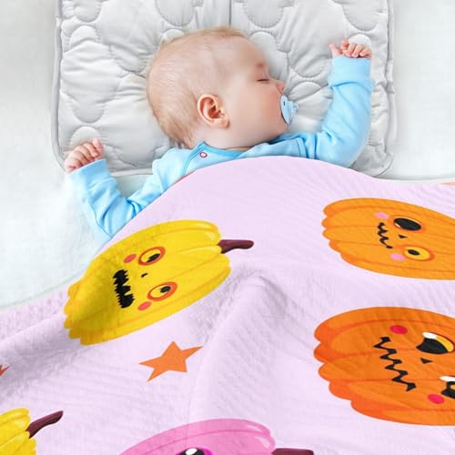 Burbuja Halloween Jack O Lantern Pumpkins Baby Blanket for Boys Girls, Nursery Soft Warm Swaddling Receiving Baby Blankets, 30x40 in Toddler Blanket4