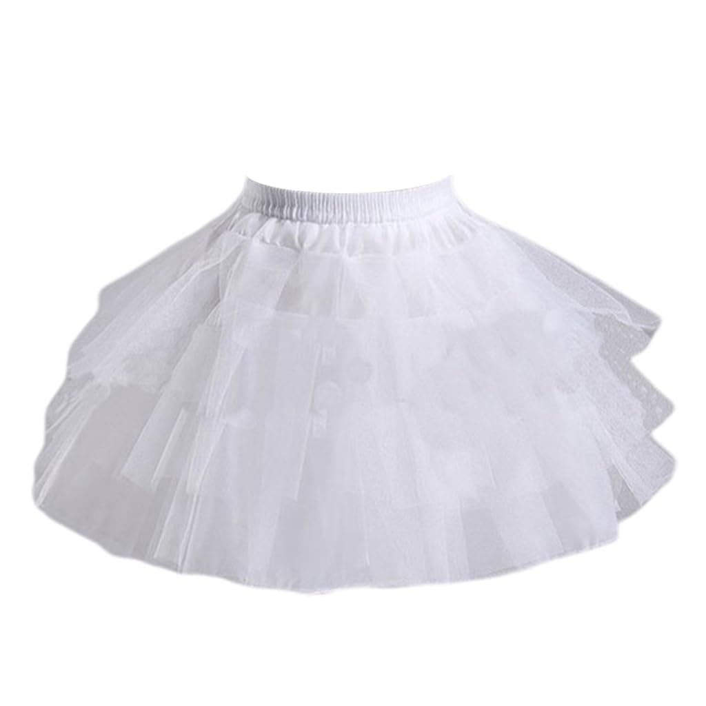 ZEKANXX Cosplay Maid Wear Pettiskirt Short No Hoops Petticoat Girls Ballet Mesh (white)