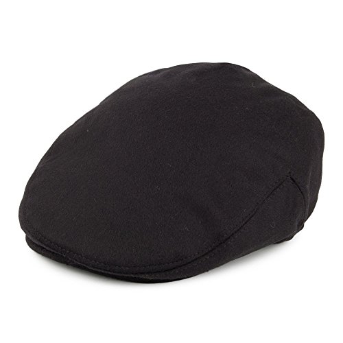 Casquette plate Harlem Jaxon & James en pure laine noire contre le froid