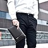 A-QMZL Clutch Bag Men's PU Leather Elegant Handbag Large Capacity Pochette Envelopes Handbags Card Slot Pockets Zipper Wallets Man with Strap Wrist Bag Business Casual Travel Office #2