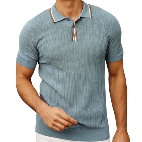 Mens Shirts Casual Stylish Regular-Fit Quick-Dry Golf Polos Shirt Tropical Holiday Beach Shirts Denim Regular Fit Shirt