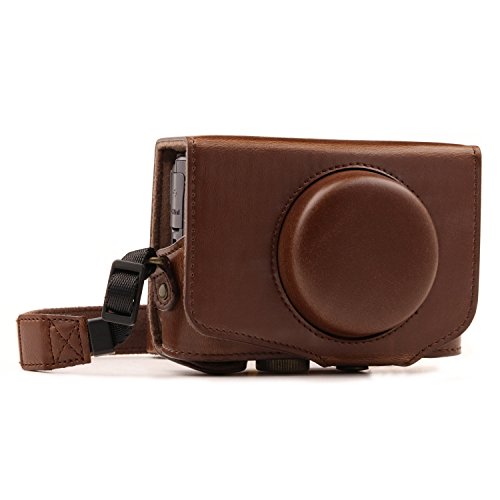 Funda de Cuero MegaGear para Canon PowerShot SX740 HS Negra