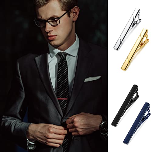 Jstyle 12 Pcs Tie Clips for Men Classic Tie Bar Clip Set for Regular Ties Necktie Tie Bar Pinch Clips Suitable for Wedding Anniversary Business Luxury Box2