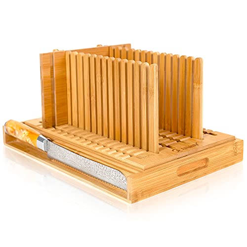 image for AISHIY Bread Slicer for Homemade Bread, Adjustable Thickness and Width