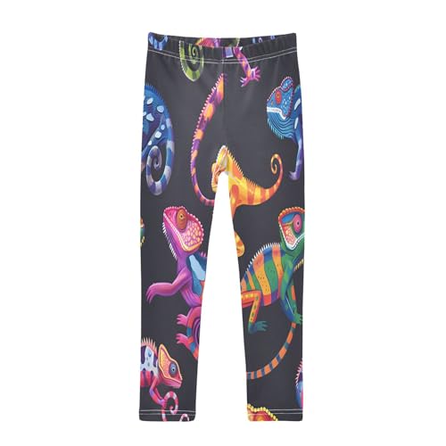 Bolaz Toddler Girls Leggings Printed Yoga Pants Leggings Colorful Lizard for Kids