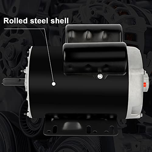 5 Hp Spl Air Compressor Motor 3450Rpm Single Phase Electric Motor 56 Frame 208-230V 5/8" Shaft Odp Ccw Diameter Rolled Steel Shell #TOP5