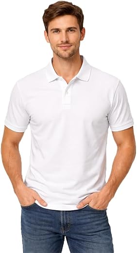 Graphicoart Design Men’s Dri-Fit Polo T-Shirt | Quick-Dry & Comfortable Plain Half Sleeve Sportswear | Regular Fit Collar ...