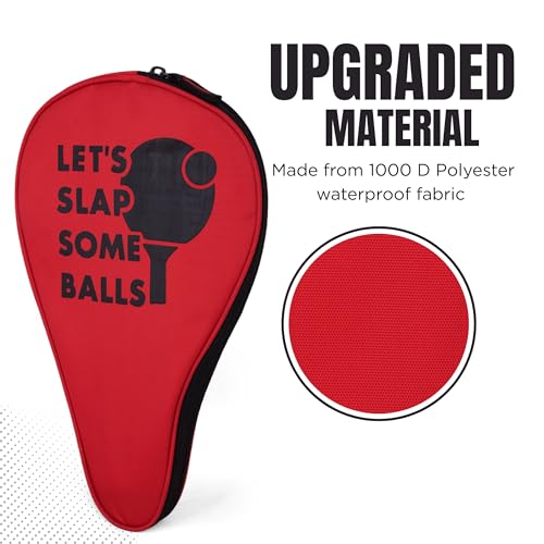 Image of Table Tennis Bat Cover with Full Padding | TT Racket Kit Bag | Bats Case for Maximum Protection and Style | Waterproof Tennis Bag - Red