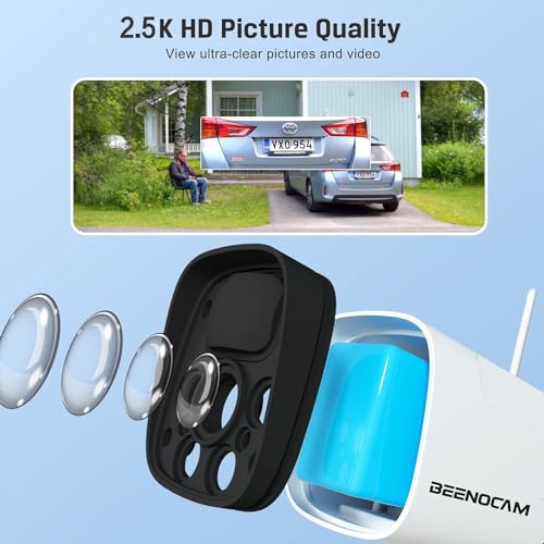 2.5K Telecamera Wi-Fi Esterno Senza Fili,BEENOCAM
