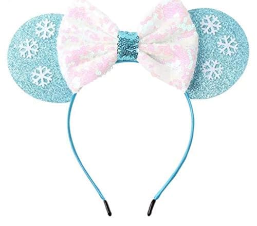 CLGIFT Frozen Inspired Minnie Ears Headband, Elsa Minnie Ears (Elsa)