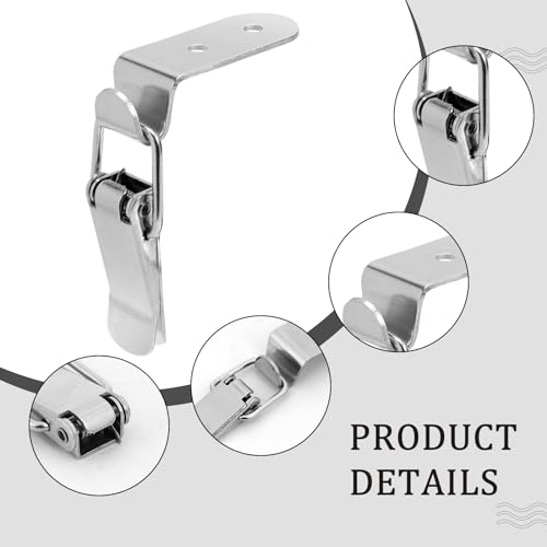 90 Degree Tool Box Hood Locks Latches, Stainless Steel Box Latch Toggle Catch Lock, Cabinet Latch Hardware Corner Latch, Generic 90 Degree Latch for Box Cabinet Door Barn(4 Sets) - Image 4