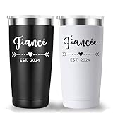 Mamihlap Engagement Gift for Couple Tumbler.Boyfriend Girlfriend Fiance Fiancee Gift for Him and Her.Gifts for Newly Engaged Anniversary Bride Groom Mr Mrs Him Hers(20oz Black&White)