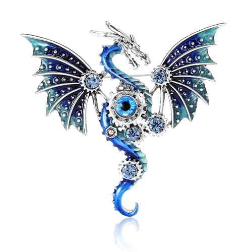 Image of WAKYME Dragon Brooch for Men Suit Lapel Enamel Pins for Suits Fashion Accessories Shirt Clip