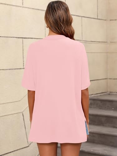 Image of Women's Lightweight Open Front Cardigans Short Sleeve Casual Soft Sheer Cardigan S-2XL with Pockets