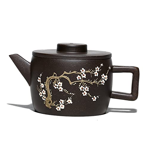 IUokLU Tetera De Arcilla Morada, Zisha, Hecha A Mano, Juego De Té, Tetera Meixiang Hanwa, Barro Huanglongshan, Color Negro