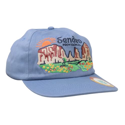 Image of Sendero Provisions Co. Desert Bloom Adjustable Snapback Hat with Embroidered Design (Blue) - One Size