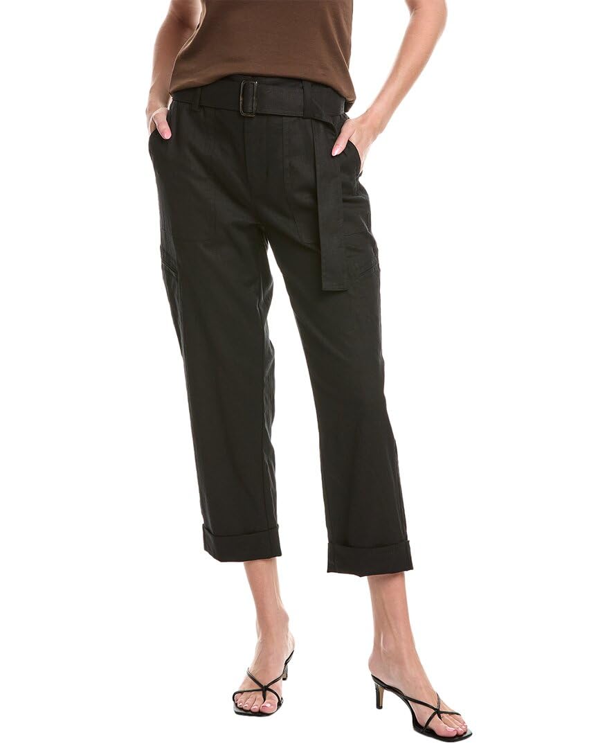 Vince Belted Linen-Blend Pant