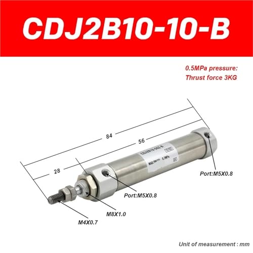 Vérin pneumatique CDJ2B10 micro-actionneur double effet course 10 mm - 3