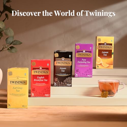 Image of Twinings Assam Tea, 25 Tea Bags, Pack of 1, Strong Strength, Full-bodied, Malty and Robust Flavour, Handpicked Leaves, Enjoy a Hot Cup of Premium Black Tea