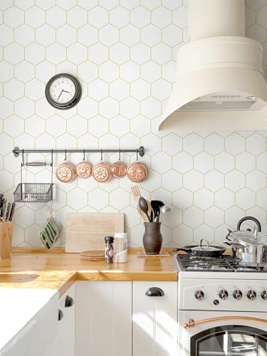 Papel pintado moderno de vinilo grueso impermeable con patrón hexagonal geométrico elegante 7