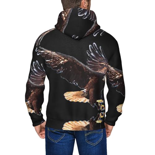 Veste à capuche thermique homme coupe ample Eagle zippée chaud - 7