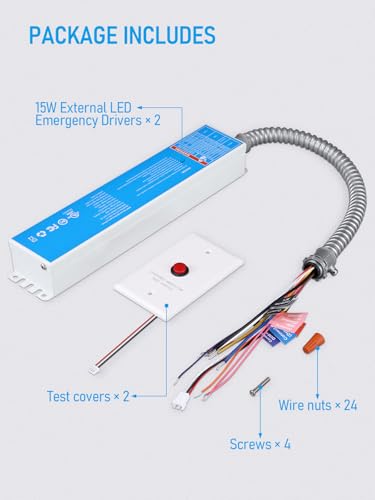 Image of LEONLITE 30W LED Emergency Driver, 100-347VAC Input, 170VDC Output, UL & FCC Listed, Emergency Driver with Battery Backup, Fit for 0-10V Dimmable LED Fixture up to 250W, 90min Power Supply, Pack of 2